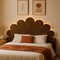 Cabeceira Concha MDF Para Cama Box Casal e Queen 9 Peças Grande