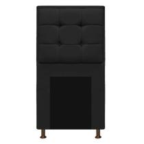 Cabeceira Copenhague 100 cm Solteiro Suede Preto - ADJ Decor