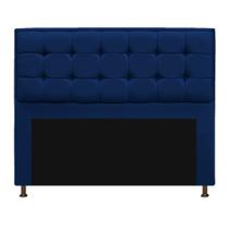 Cabeceira Copenhague 140 cm Casal Suede Azul Marinho - Doce Sonho Móveis