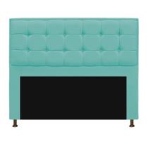 Cabeceira Copenhague 140 cm Casal Suede Azul Tiffany AM Decor