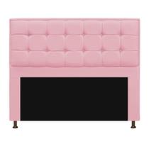 Cabeceira Copenhague 140 cm Casal Suede Rosa Bebê - Doce Sonho Móveis