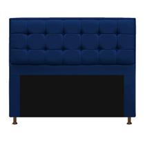 Cabeceira Copenhague 195 cm King Size Suede Azul Marinho AM Decor