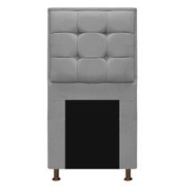 Cabeceira Copenhague 90 cm Solteiro Suede Cinza - Doce Sonho Móveis