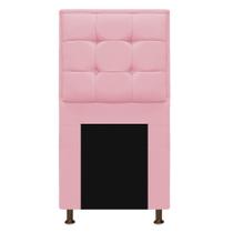 Cabeceira Copenhague 90 cm Solteiro Suede Rosa Bebê - ADJ Decor