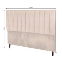 Cabeceira Corolla Bege Estofada para Cama Box Casal 144Cm Quarto Luxo - CasaLar Decor Cabeceira Corolla Bege Estofada para Cama Box Casal 144Cm Quarto Luxo - CasaLar Decor
