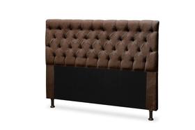 Cabeceira Cristal 1,40 Para Cama Box Suede Amassado Chocolate - JS Móveis