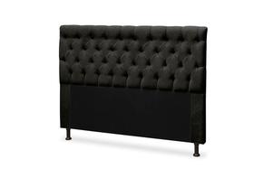 Cabeceira Cristal 1,40 Para Cama Box Suede Amassado Preto - JS Móveis