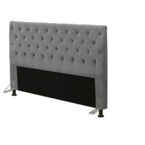 Cabeceira Cristal 1,60 Cm Para Cama Box Queen Suede Cinza