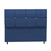 Cabeceira Cristal Para Cama Box Casal 140 cm Suede Azul Marinho - CabrunShop