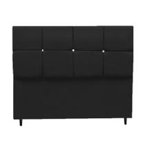 Cabeceira Cristal Para Cama Box Queen 160 cm Suede Preto - CabrunShop