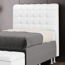 Cabeceira Dama 90 Para Cama de Solteiro Couro Branco Aradecor Cabeceira Dama 90 Para Cama de Solteiro Couro Branco Aradecor