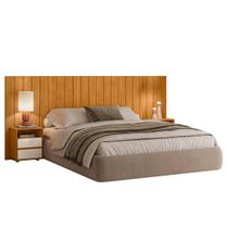 Cabeceira de Cama 100% MDF Extensível com Mesa de Cabeceira Fiori Cinamomo/Off White Cabeceira de Cama 100% MDF Extensível com Mesa de Cabeceira Fiori Cinamomo/Off White