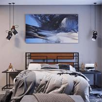 CABECEIRA DE CAMA AÇO FERRO MDF ESTILO INDUSTRIAL CB03 Informar cor da estrutura e MDF via mensagem após a compra