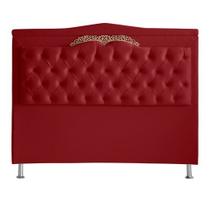 Cabeceira De Cama Box Barcelona Casal 140 cm Capitonê Retro Botão Encapados Suede Vermelho Do Lar Móveis