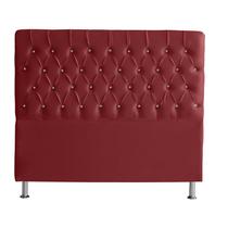 Cabeceira De Cama Box Bella Casal 140 cm Suede Botão Cristal Vermelho Eli Móveis e Decoração