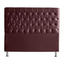 Cabeceira De Cama Box Bella Casal 140 cm Suede Botão Cristal Vinho Bordo Eli Móveis e Decoração