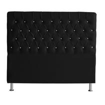 Cabeceira De Cama Box Bella Queen 160 cm Suede Botão Cristal Preto Eli Móveis e Decoração