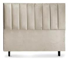 Cabeceira de Cama Box Carla Casal 140 cm Suede Bege - Eli Móveis e Decoração