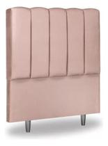 Cabeceira de Cama Box Carla Casal 90 cm Suede Rosa - EC Móveis