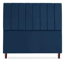 Cabeceira de Cama Box Carla Casal King 195 cm Suede Azul Marinho Eli Móveis e Decoração