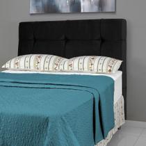 Cabeceira de Cama Box Casal 138 cm Aurora Larhome Suede Veludo Preto