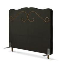 Cabeceira de Cama Box Casal 138 cm Braga Larhome Suede Veludo Marrom brida