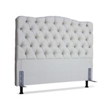 Cabeceira de Cama Box Casal 138 cm Dunas Larhome Tecido Linho Off White.