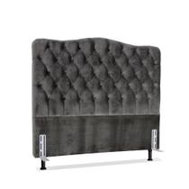 Cabeceira de Cama Box Casal 138 cm Larhome Dunas Suede Veludo Cinza Escuro Cabeceira de Cama Box Casal 138 cm Larhome Dunas Suede Veludo Cinza Escuro