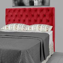 Cabeceira de Cama Box Casal 138 cm Larhome Versalite Suede Veludo Vermelho