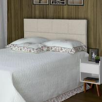 Cabeceira de Cama Box Casal 138 cm Marjorie Larhome Linho Off White