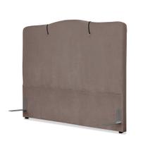 Cabeceira de Cama Box Casal 138 cm Moscou Larhome Suede Veludo Marrom