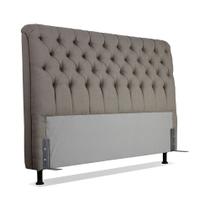 Cabeceira De Cama Box Casal 138 cm Padua Larhome Linho Bege escuro.