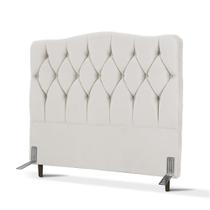 Cabeceira de Cama Box Casal 138 cm Varsóvia Curva Larhome Suede Veludo Bege.