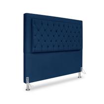 Cabeceira de Cama Box Casal 140 cm Baronesa - Veludo Azul