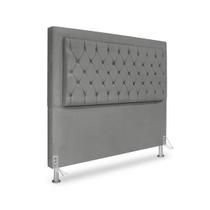 Cabeceira de Cama Box Casal 140 cm Baronesa - Veludo Cinza Grafite