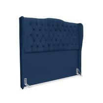 Cabeceira de Cama Box Casal 140 cm Dubai Premium - Veludo Azul Marinho