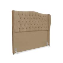 Cabeceira de Cama Box Casal 140 cm Dubai Premium - Veludo Bege Escuro