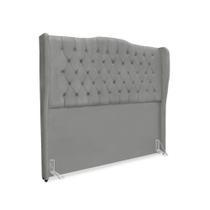 Cabeceira de Cama Box Casal 140 cm Dubai Premium - Veludo Cinza Grafite