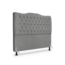 Cabeceira de Cama Box Casal 140 cm Dunas - Veludo Cinza Grafite Cabeceira de Cama Box Casal 140 cm Dunas - Veludo Cinza Grafite