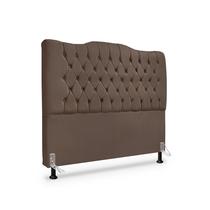 Cabeceira de Cama Box Casal 140 cm Dunas - Veludo Marrom - Mallu Estofados