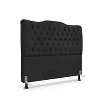 Cabeceira de Cama Box Casal 140 cm Dunas - Veludo Preto Cabeceira de Cama Box Casal 140 cm Dunas - Veludo Preto