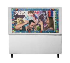 Cabeceira De Cama Box Casal 140 cm Temática Imagem Família Eternizar Momentos Suede Eli Móveis e Decoração Cabeceira De Cama Box Casal 140 cm Temática Imagem Família Eternizar Momentos Suede Eli Móveis e Decoração