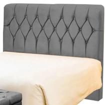 Cabeceira de Cama Box Casal 140cm Istambul Suede Cinza - DS Estofados