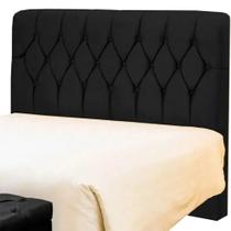 Cabeceira de Cama Box Casal 90cm Istambul Suede Preto - DS Estofados