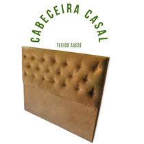 Cabeceira de Cama Box Casal Captonê Tecido Suede Caramelo - Veneza Estofados