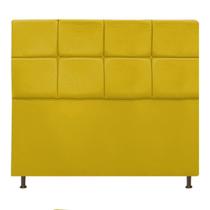 Cabeceira de Cama Box Casal Damares 140cm Suede Amarelo Cabeceira de Cama Box Casal Damares 140cm Suede Amarelo