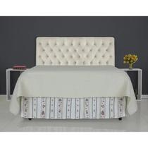 Cabeceira de Cama Box Casal Queen 158cm Pádua Couro Off White