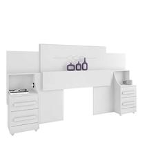 Cabeceira de Cama Box Casal/Queen/King Síria C/USB Branco