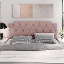 Cabeceira de Cama Box Casal Suede Rose Nicole