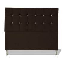 Cabeceira De Cama Box Cristal Casal 140 cm Botão Strass Suede Marrom Eli Móveis Cabeceira De Cama Box Cristal Casal 140 cm Botão Strass Suede Marrom Eli Móveis